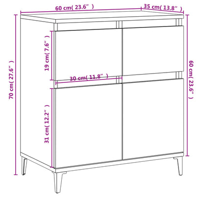 Sideboard Räuchereiche 60x35x70 cm Holzwerkstoff