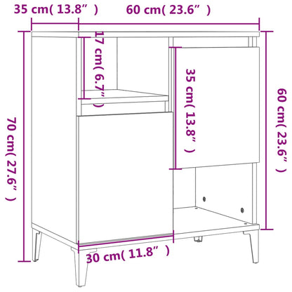 Sideboard Schwarz 60x35x70 cm Holzwerkstoff