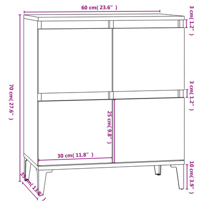 Sideboard Räuchereiche 60x35x70 cm Holzwerkstoff