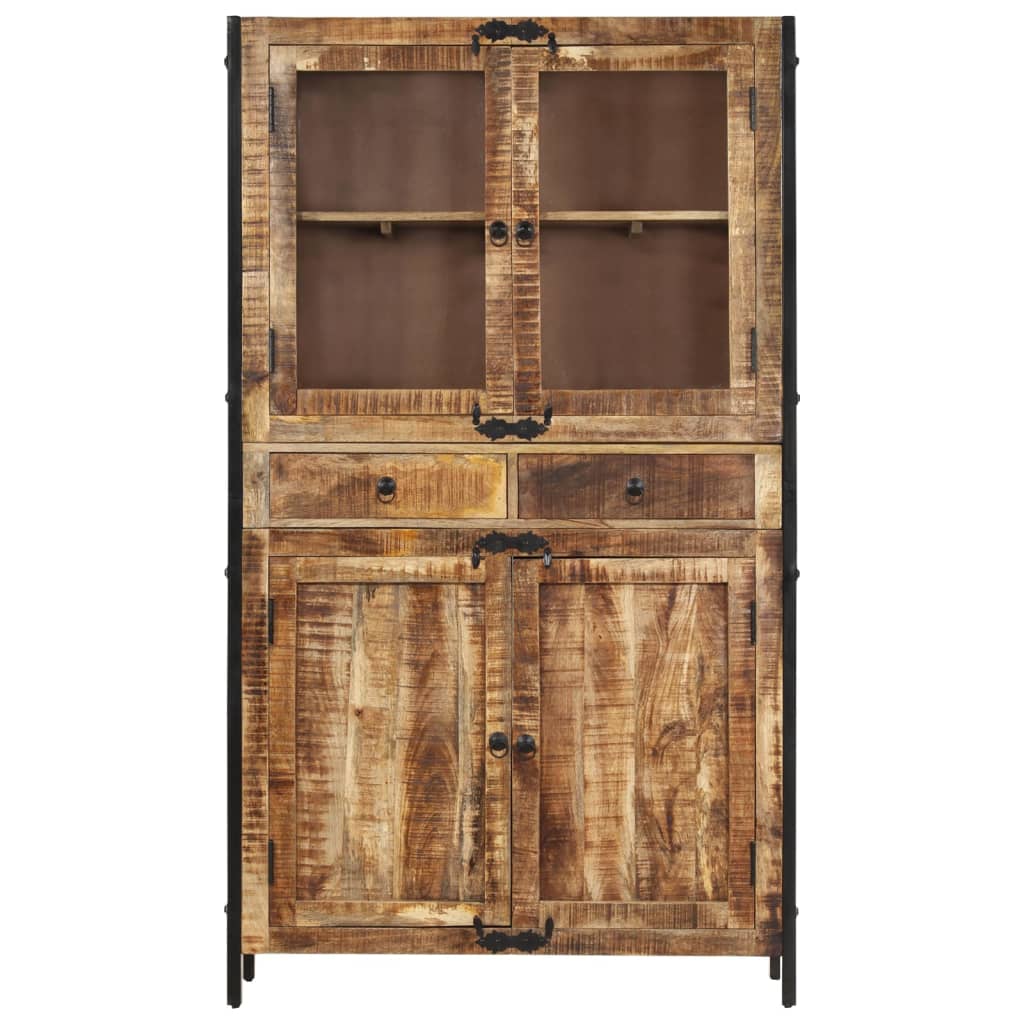 vidaXL Highboard 100x40x175 cm Massives Raues Mangoholz