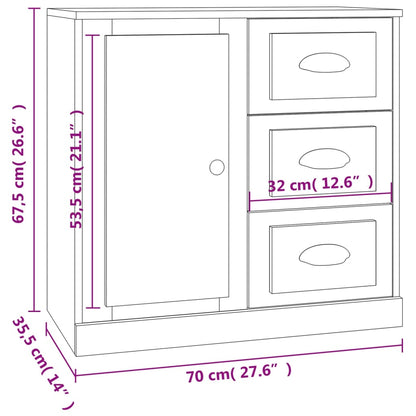 Sideboard Weiß 70x35,5x67,5 cm Holzwerkstoff