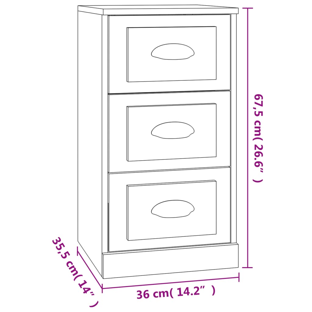 Sideboard Weiß 36x35,5x67,5 cm Holzwerkstoff