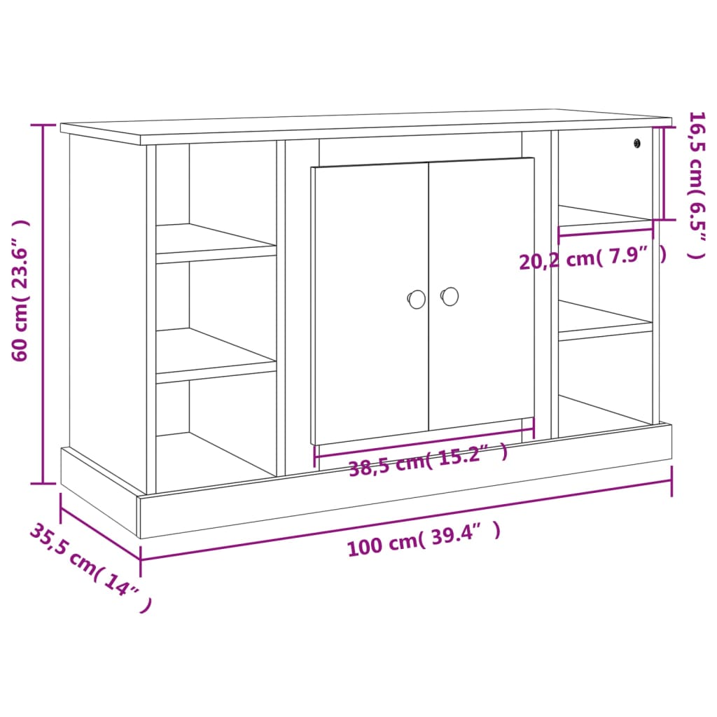 Sideboard Räuchereiche 100x35,5x60 cm Holzwerkstoff