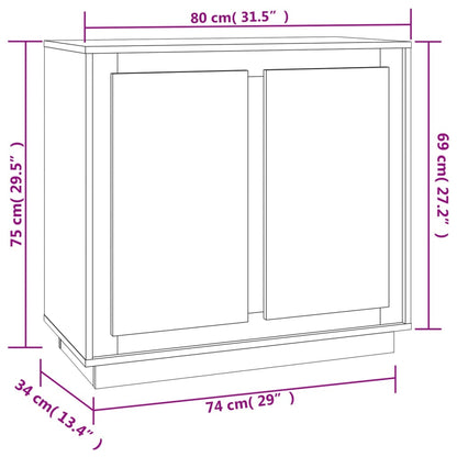 Sideboard Räuchereiche 80x34x75 cm Holzwerkstoff