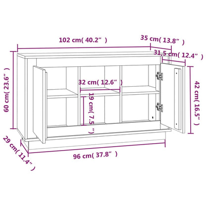 Sideboard Weiß 102x35x60 cm Holzwerkstoff