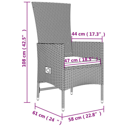 11-tlg. Garten-Essgruppe mit Kissen Beige Poly Rattan