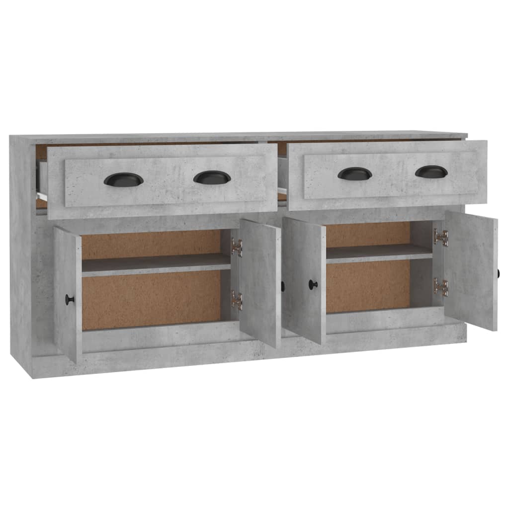 Sideboards 2 Stk. Betongrau Holzwerkstoff