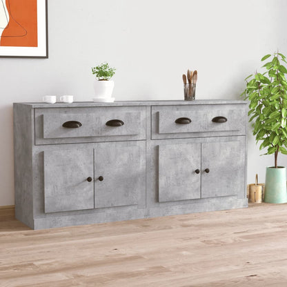 Sideboards 2 Stk. Betongrau Holzwerkstoff