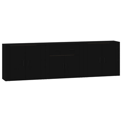 Sideboards 3 Stk. Schwarz Holzwerkstoff