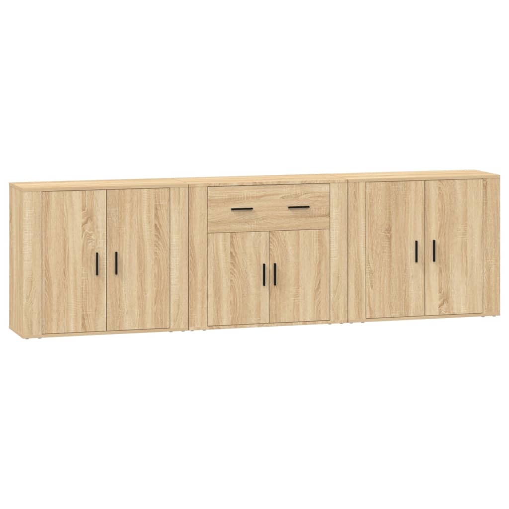 Sideboards 3 Stk. Sonoma-Eiche Holzwerkstoff