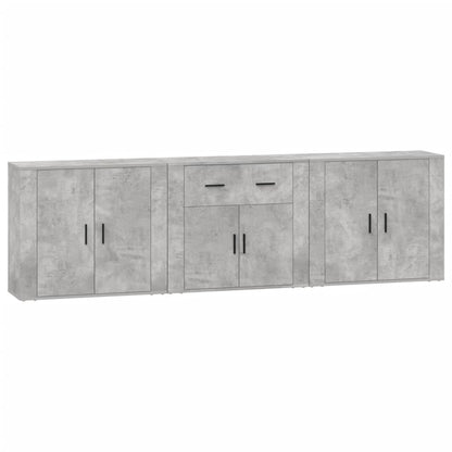 Sideboards 3 Stk. Betongrau Holzwerkstoff