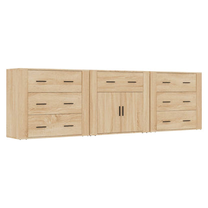 Sideboards 3 Stk. Sonoma-Eiche Holzwerkstoff