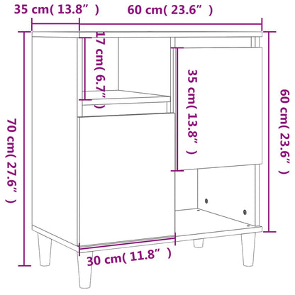 Sideboards 2 Stk. Hochglanz-Weiß 60x35x70 cm Holzwerkstoff