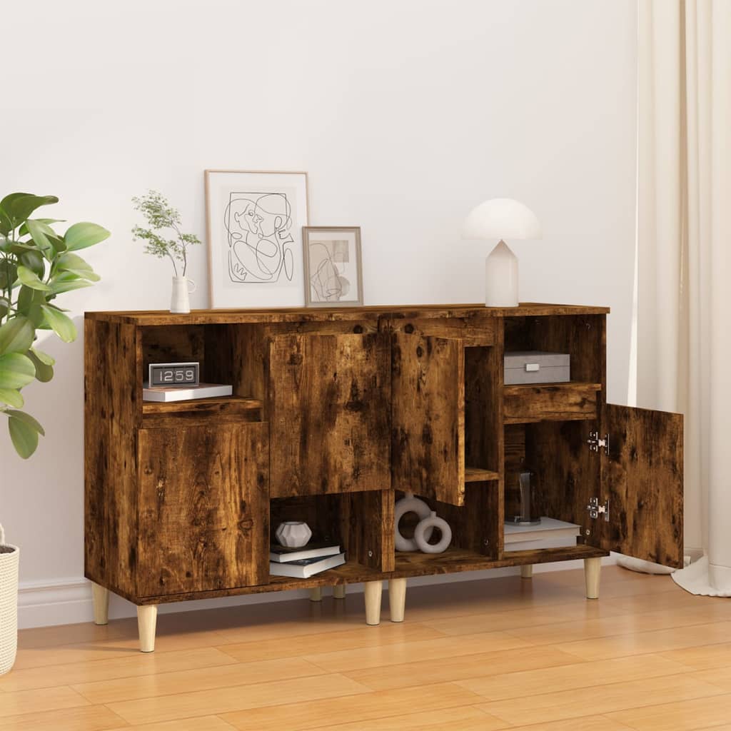 Sideboards 2 Stk. Räuchereiche 60x35x70 cm Holzwerkstoff