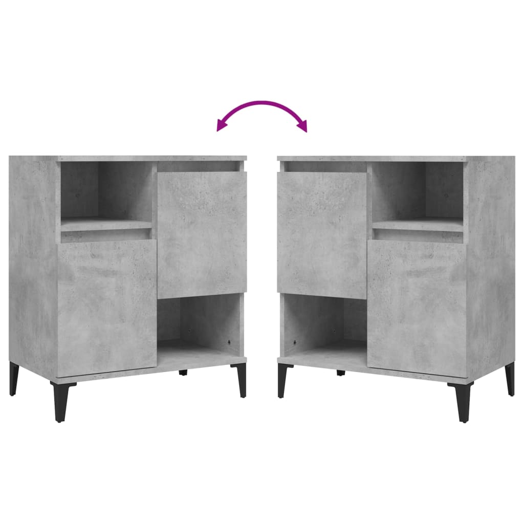 Sideboards 3 Stk. Betongrau 60x35x70 cm Holzwerkstoff