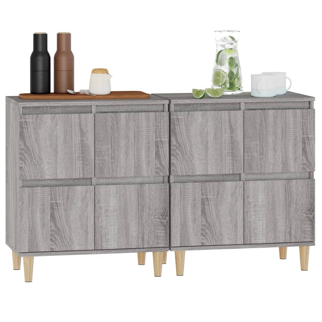 Sideboards 2 Stk. Grau Sonoma 60x35x70 cm Holzwerkstoff