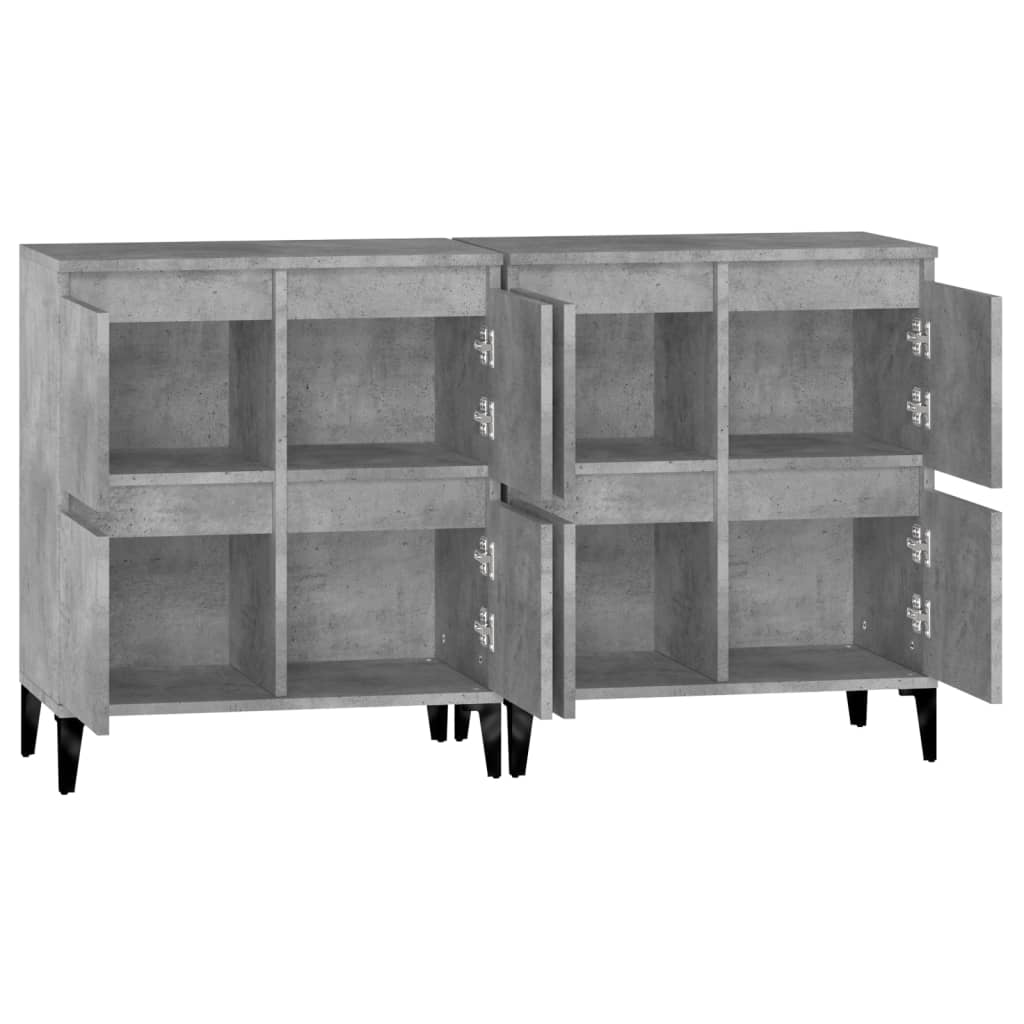 Sideboards 2 Stk. Betongrau 60x35x70 cm Holzwerkstoff