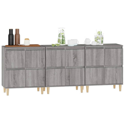 Sideboards 3 Stk. Grau Sonoma 60x35x70 cm Holzwerkstoff