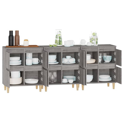 Sideboards 3 Stk. Grau Sonoma 60x35x70 cm Holzwerkstoff