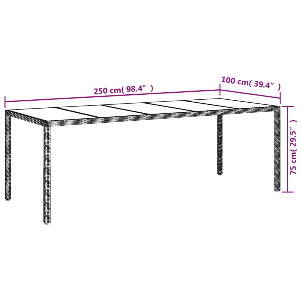 11-tlg. Garten-Essgruppe mit Kissen Grau Poly Rattan