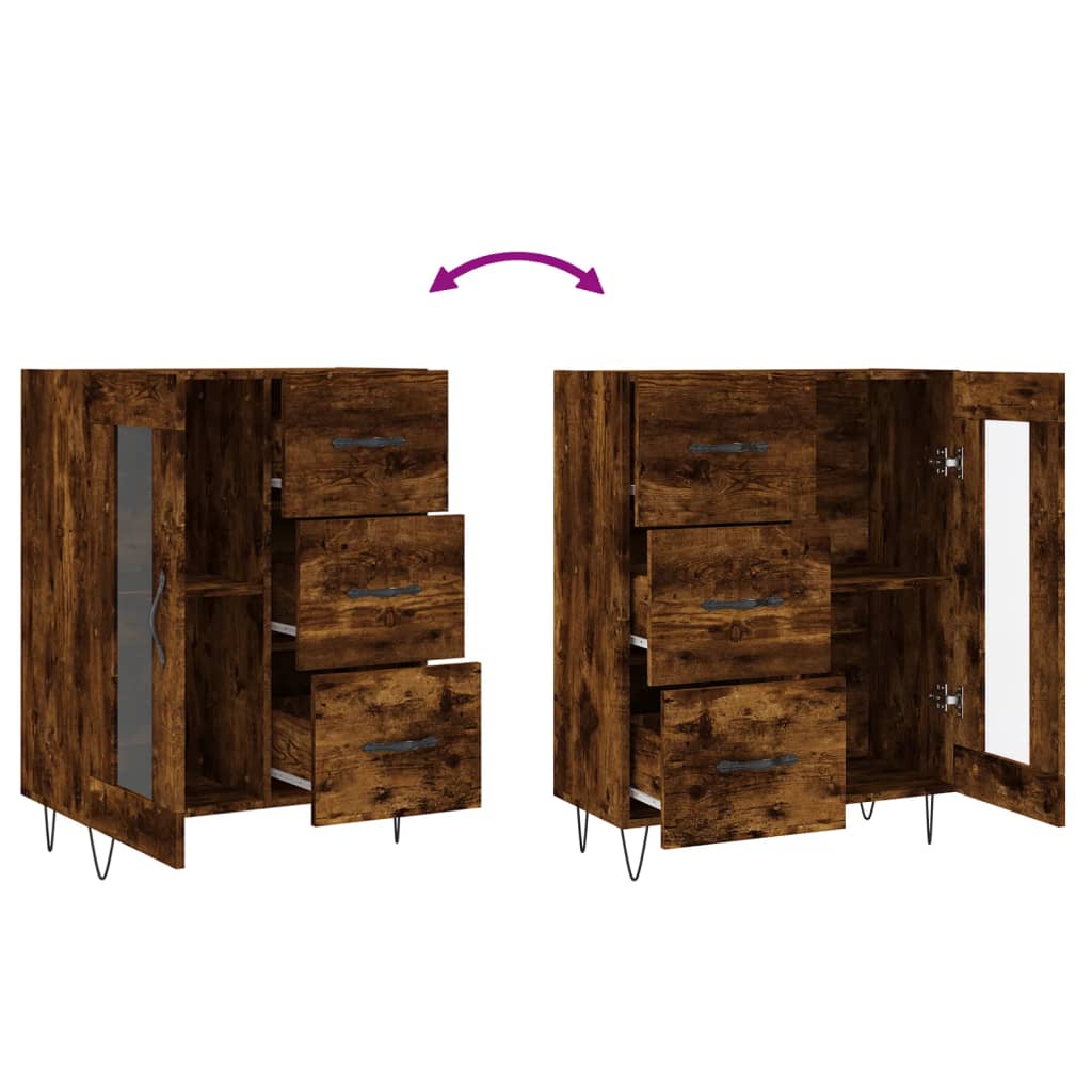 Sideboard Räuchereiche 69,5x34x90 cm Holzwerkstoff