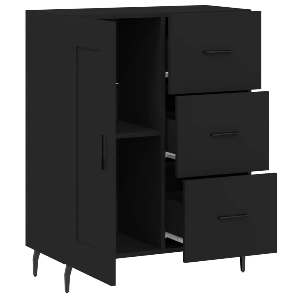 Sideboard Schwarz 69,5x34x90 cm Holzwerkstoff