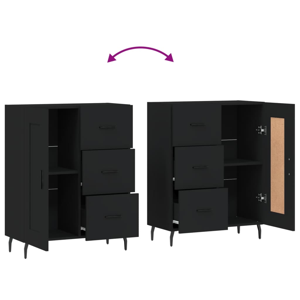 Sideboard Schwarz 69,5x34x90 cm Holzwerkstoff