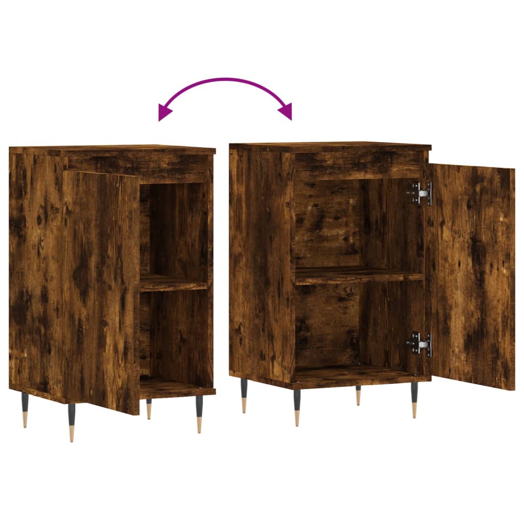 Sideboards 2 Stk. Räuchereiche 40x35x70 cm Holzwerkstoff