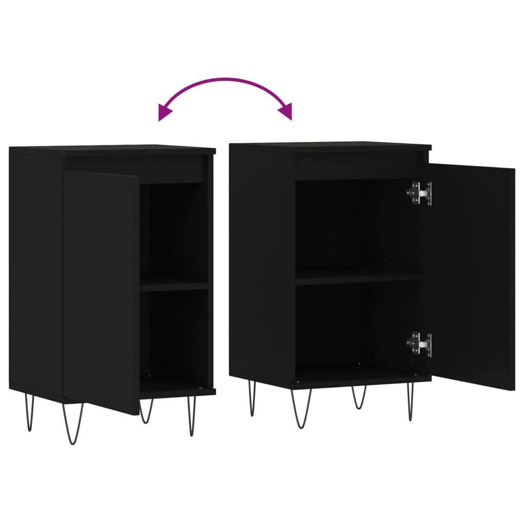 Sideboards 2 Stk. Schwarz 40x35x70 cm Holzwerkstoff