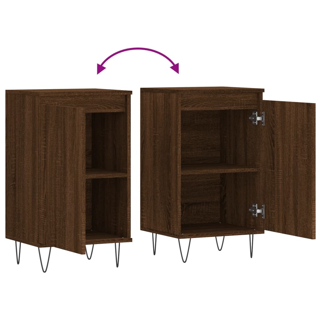 Sideboards 2 Stk. Braun Eichen-Optik 40x35x70 cm Holzwerkstoff