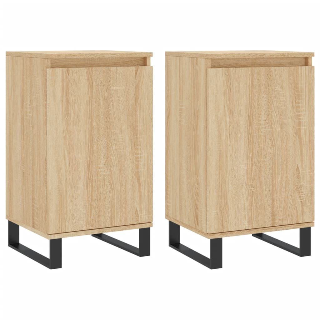 Sideboards 2 Stk. Sonoma-Eiche 40x35x70 cm Holzwerkstoff