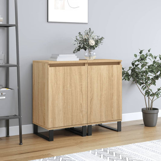 Sideboards 2 Stk. Sonoma-Eiche 40x35x70 cm Holzwerkstoff