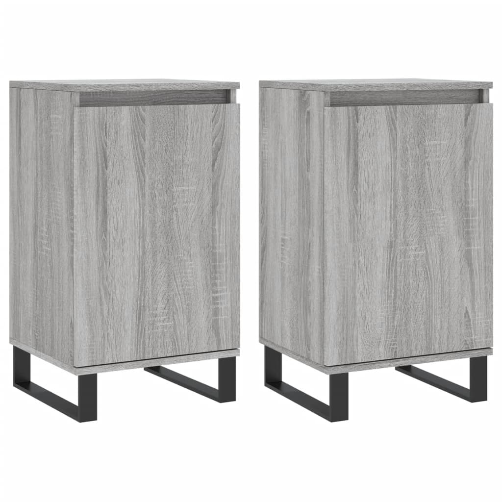 Sideboards 2 Stk. Grau Sonoma 40x35x70 cm Holzwerkstoff