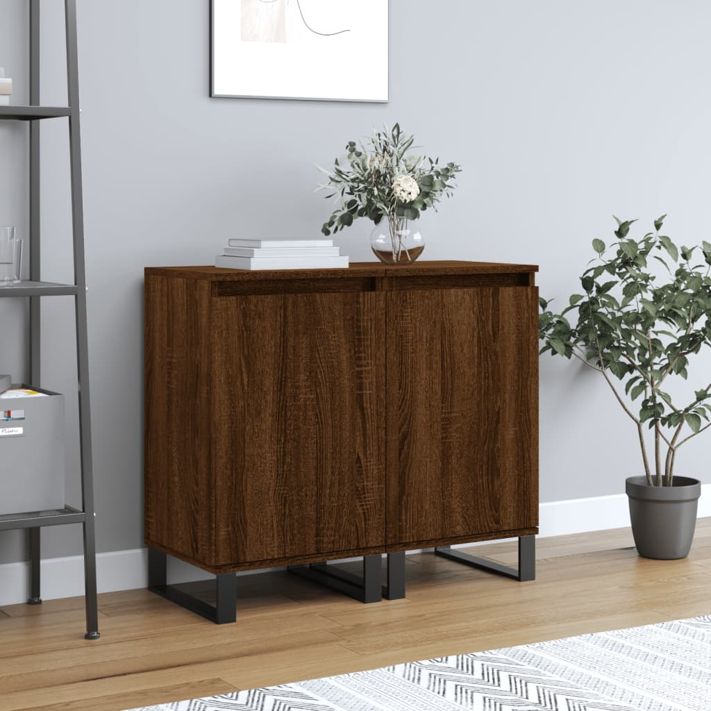 Sideboards 2 Stk. Braun Eichen-Optik 40x35x70 cm Holzwerkstoff