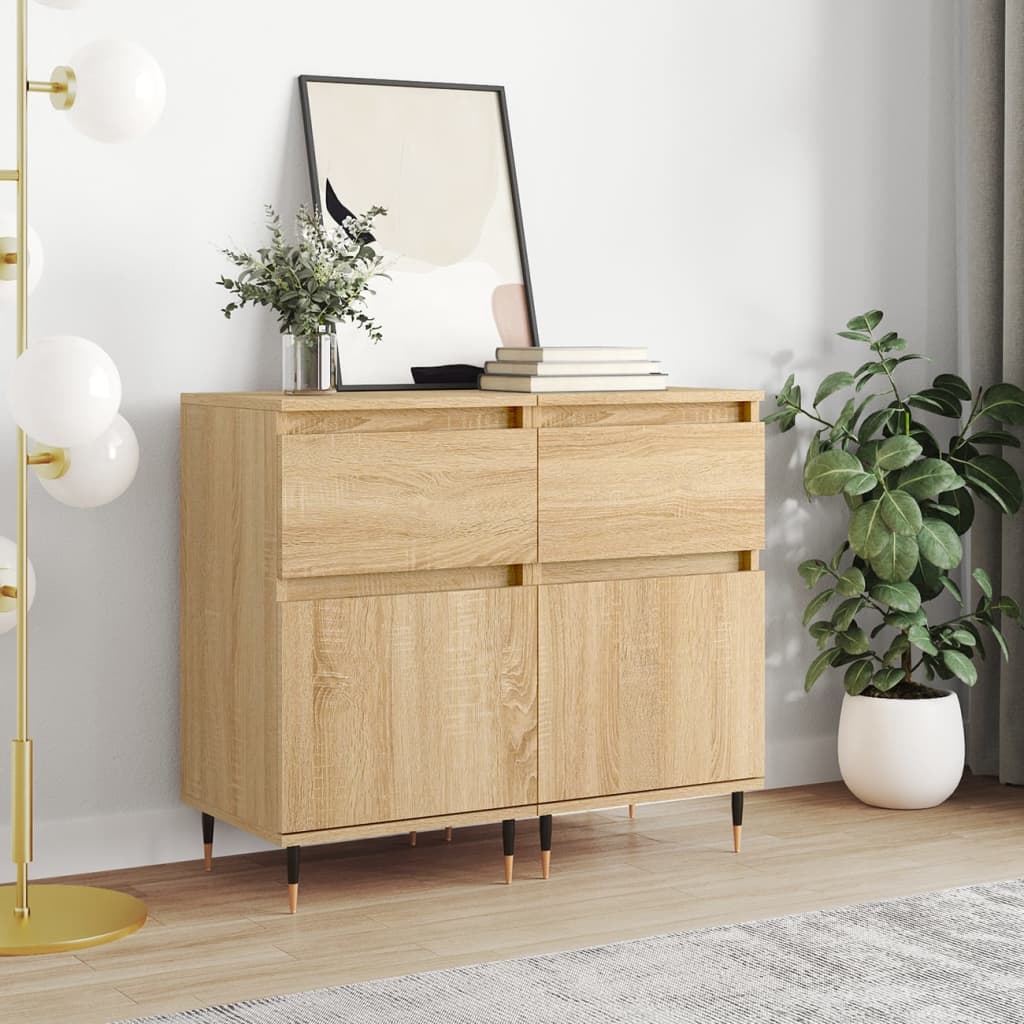 Sideboards 2 Stk. Sonoma-Eiche 40x35x70 cm Holzwerkstoff