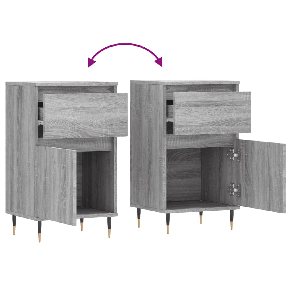 Sideboards 2 Stk. Grau Sonoma 40x35x70 cm Holzwerkstoff