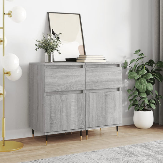 Sideboards 2 Stk. Grau Sonoma 40x35x70 cm Holzwerkstoff