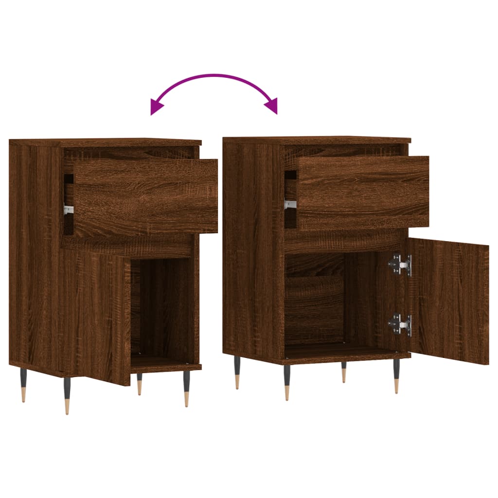 Sideboards 2 Stk. Braun Eichen-Optik 40x35x70 cm Holzwerkstoff