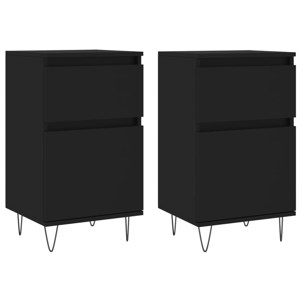 Sideboards 2 Stk. Schwarz 40x35x70 cm Holzwerkstoff