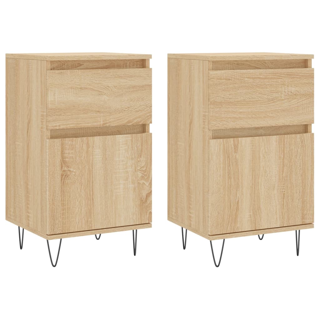 Sideboards 2 Stk. Sonoma-Eiche 40x35x70 cm Holzwerkstoff