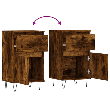 Sideboards 2 Stk. Räuchereiche 40x35x70 cm Holzwerkstoff