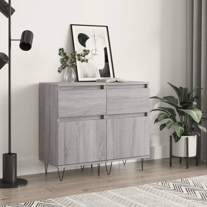 Sideboards 2 Stk. Grau Sonoma 40x35x70 cm Holzwerkstoff