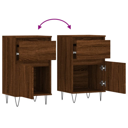 Sideboards 2 Stk. Braun Eichen-Optik 40x35x70 cm Holzwerkstoff