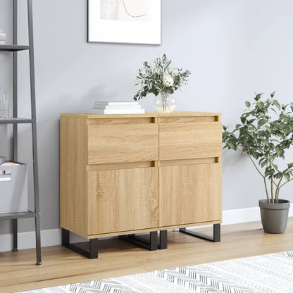 Sideboards 2 Stk. Sonoma-Eiche 40x35x70 cm Holzwerkstoff