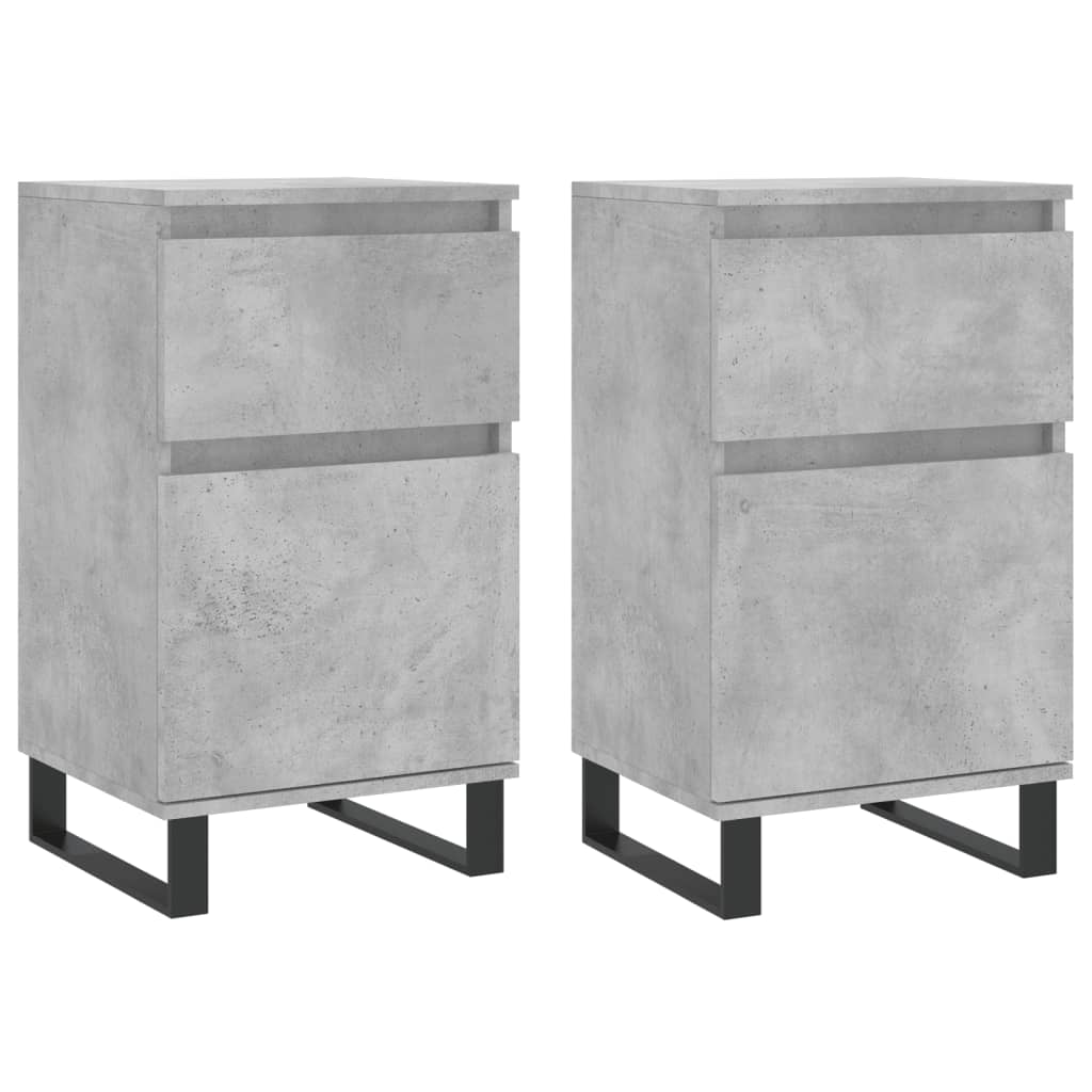 Sideboards 2 Stk. Betongrau 40x35x70 cm Holzwerkstoff