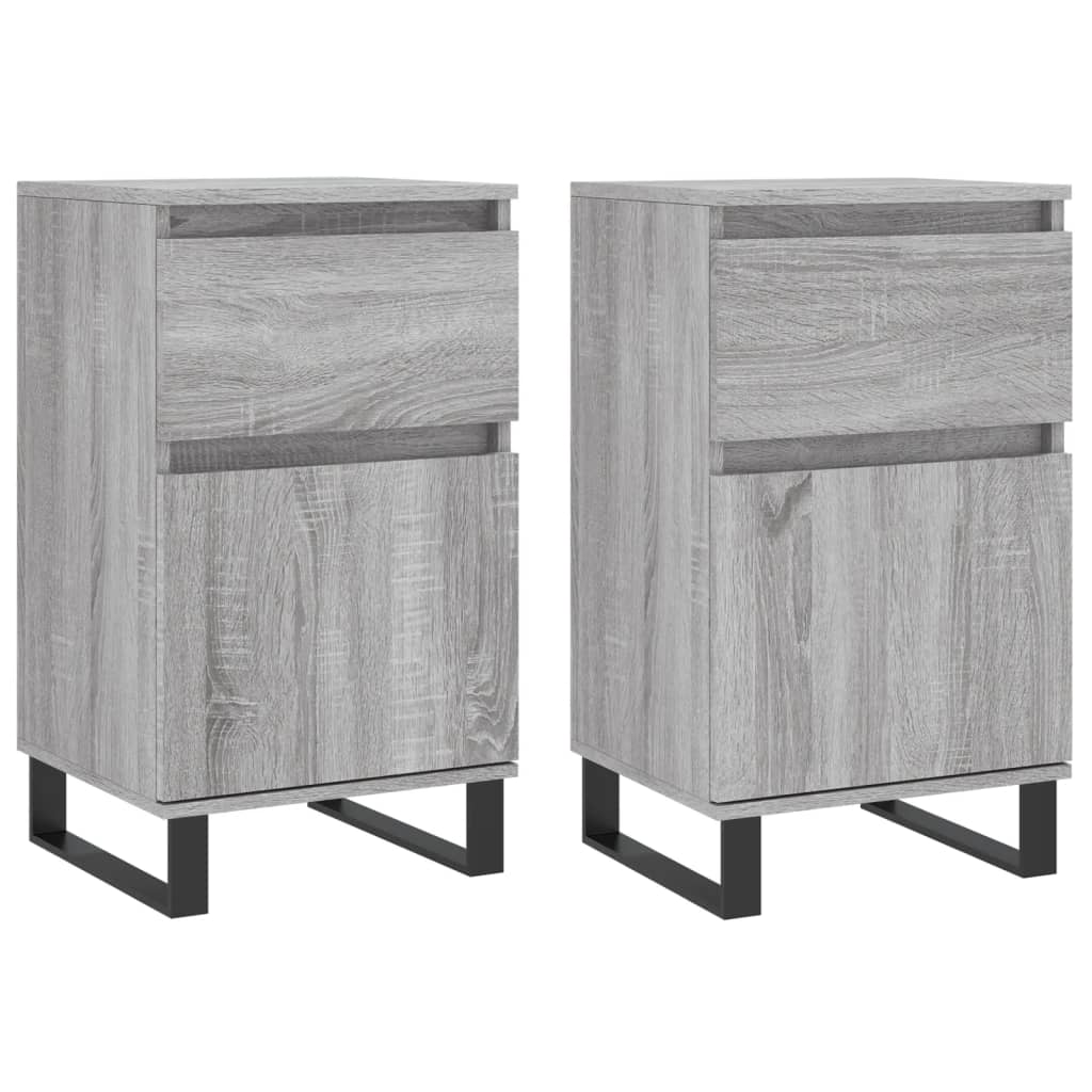 Sideboards 2 Stk. Grau Sonoma 40x35x70 cm Holzwerkstoff