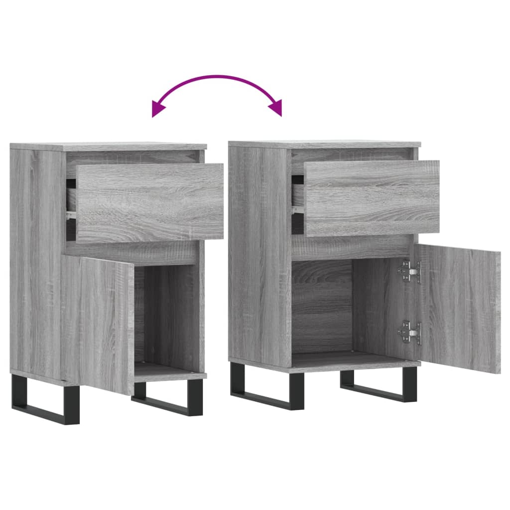 Sideboards 2 Stk. Grau Sonoma 40x35x70 cm Holzwerkstoff