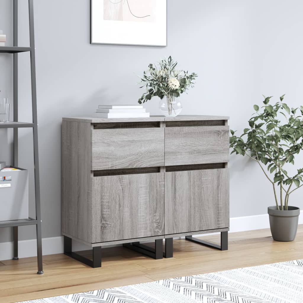 Sideboards 2 Stk. Grau Sonoma 40x35x70 cm Holzwerkstoff