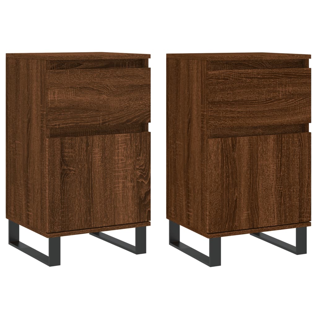 Sideboards 2 Stk. Braun Eichen-Optik 40x35x70 cm Holzwerkstoff