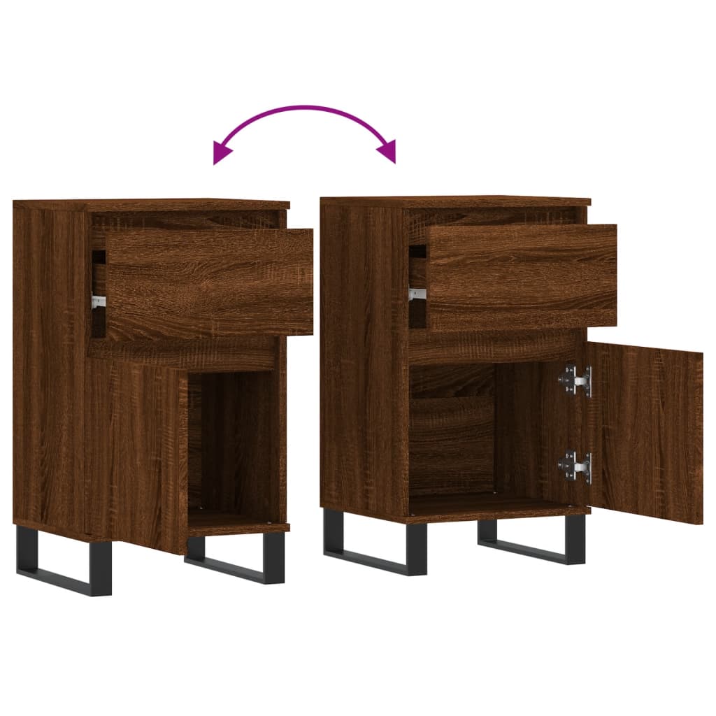 Sideboards 2 Stk. Braun Eichen-Optik 40x35x70 cm Holzwerkstoff